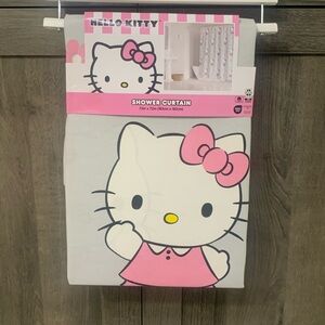 New Hello Kitty & Daisy Spring Flowers 72" x 72" Gray Shower Curtain